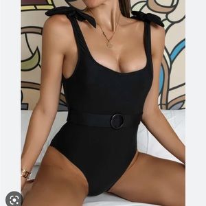 SHEIN Black Belted One Piece